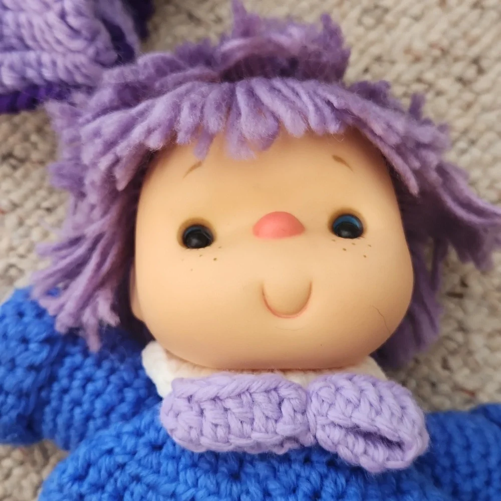 Vintage Ice Cream Dumplin Purple And Blue Crochet Doll